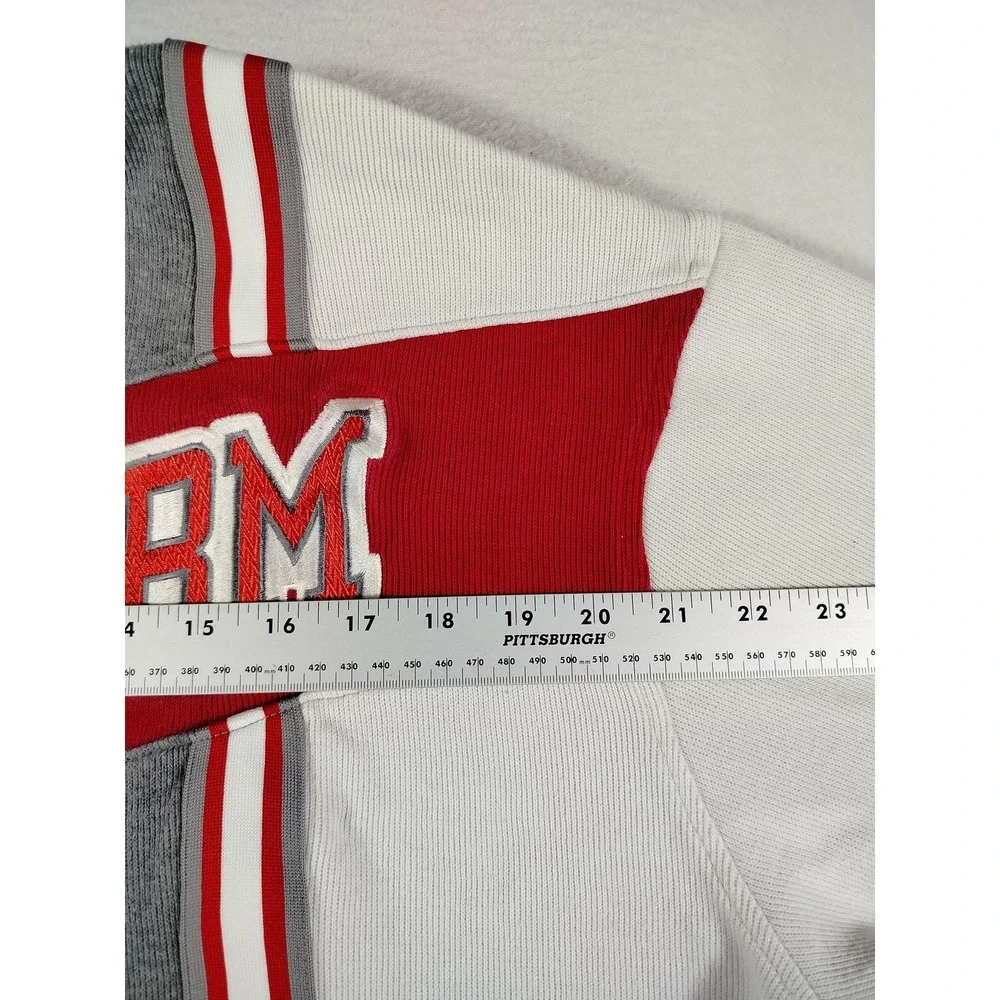 Vintage Phat Farm PF 92 Sweater Mens Large Gray‎ White Red Colorblock Streetwear